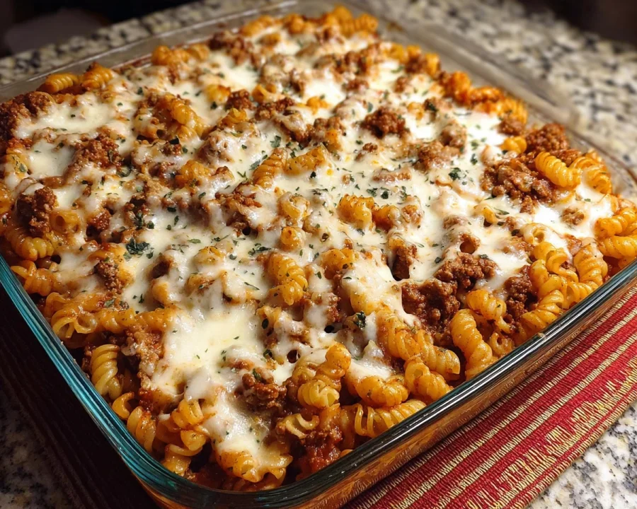 Protein Pasta Bake: Cottage Cheese & Ground Beef