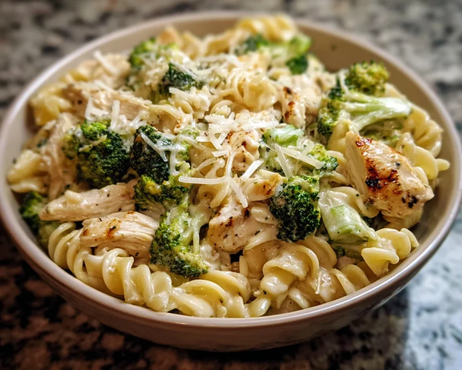 Quick Creamy Rotisserie Chicken Broccoli Pasta
