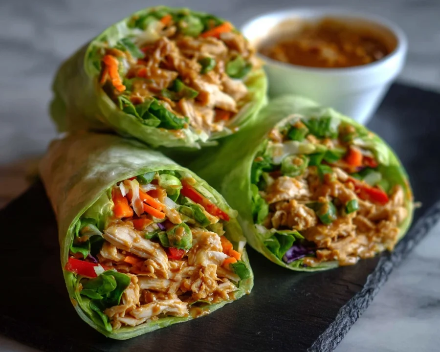 Thai Peanut Chicken Wraps: 32g Protein, Quick Meal Prep