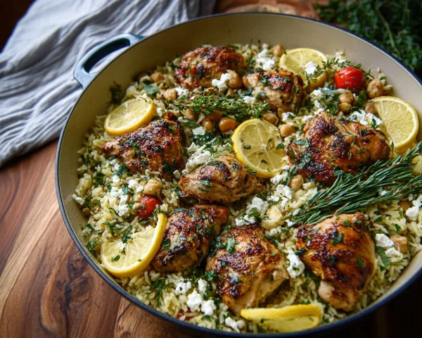 30-Minute One-Pot Greek Chicken & Lemon Rice Dinner
