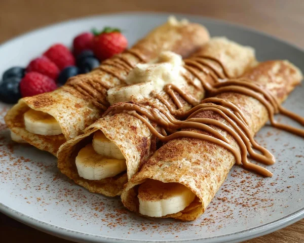 Cinnamon Roll Protein Crepes: 40g Protein (No Powder)