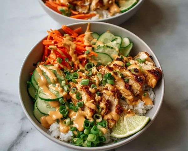 Creamy Thai Peanut Chicken Buddha Bowl Recipe