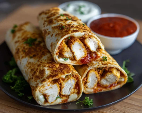 Crispy Air Fryer Chicken & Mozzarella Wraps
