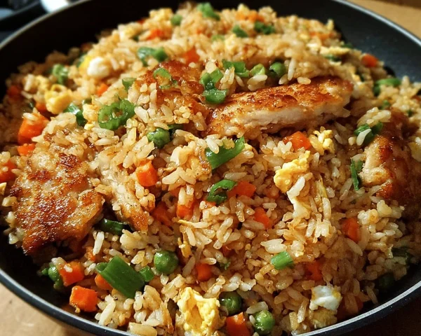 Crispy Garlic Chicken Fried Rice: High Protein Meal