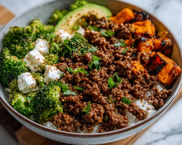 Ground Beef Hot Honey Bowl | High-Protein Sweet & Spicy Meal Prep