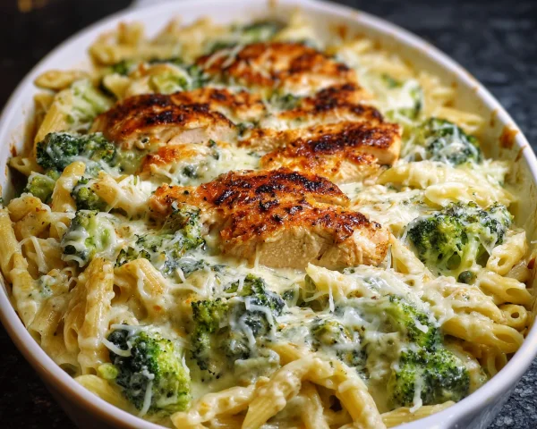 High Protein Alfredo Bake: Creamy Comfort