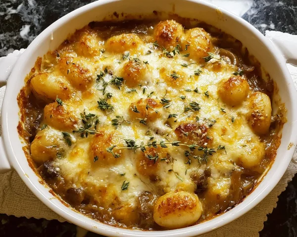 High Protein French Onion Gnocchi Dinner Recipe