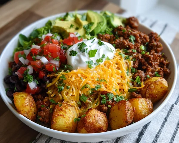 Loaded Potato Taco Bowl for Hearty Meal Prep