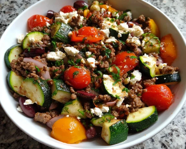 Mediterranean Ground Beef Stir Fry: Quick Low Carb Dinner