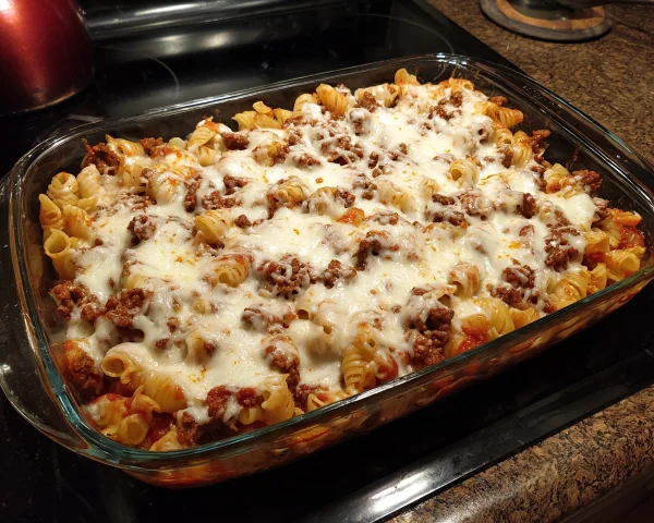 Protein Cottage Cheese Pasta Bake with Ground Beef