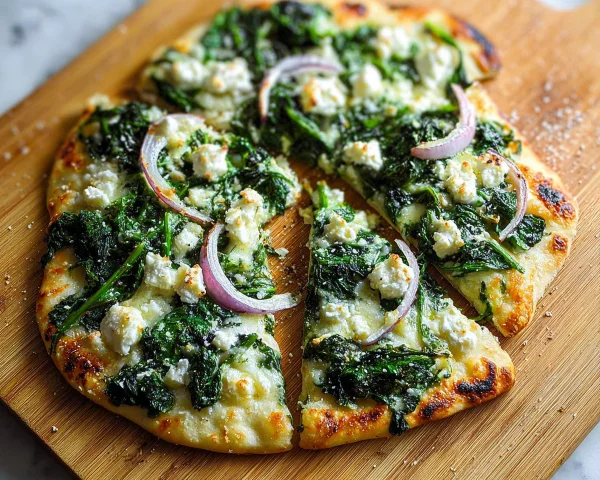 Quick Spinach Feta Flatbread Pizza Recipe
