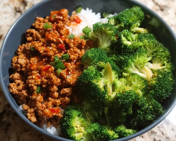 Sweet Spicy Ground Turkey Broccoli Bowls in 20 Mins