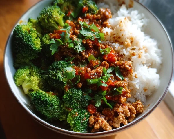 Sweet & Spicy Ground Turkey Broccoli Bowls