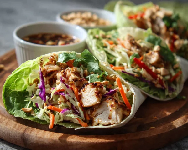 Thai Chicken Wraps with Crunchy Asian Slaw