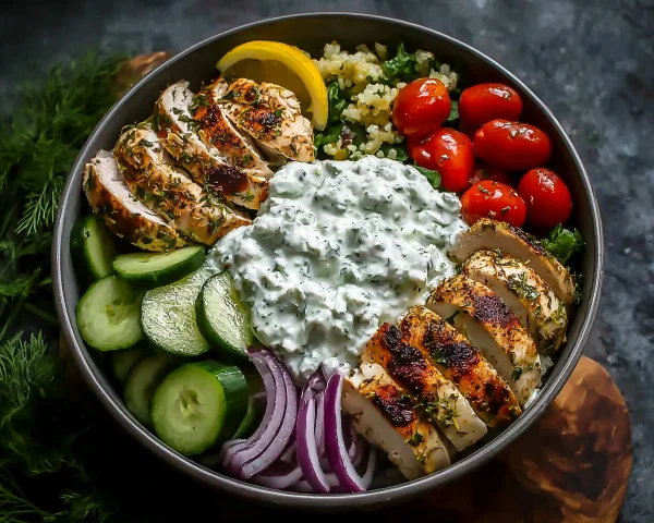 Zesty Mediterranean Chicken Tzatziki Bowls for Meal Prep