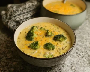 High Protein Broccoli Cheddar Soup